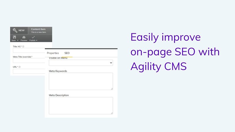 Improve on-page SEO with Agility CMS