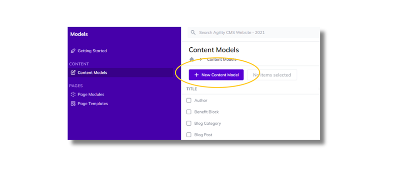 Create the new content model