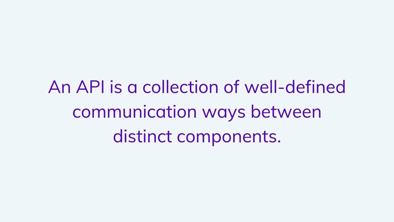 An API is a collection of communication