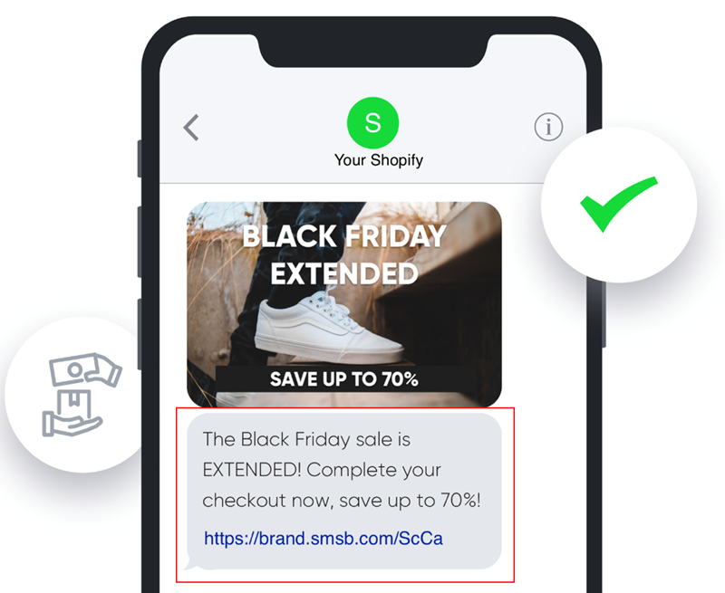 Shopify SMS marketing example 