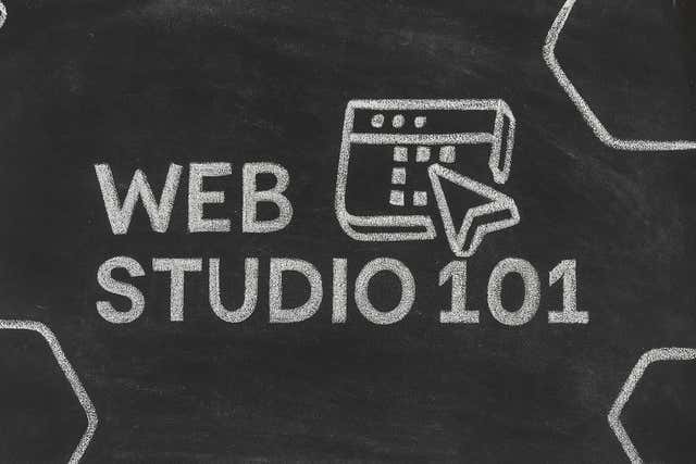 Web Studio chalkboard banner
