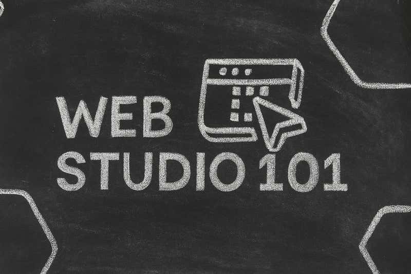 Web Studio chalkboard banner