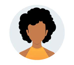 Woman in circlular prescence indicator